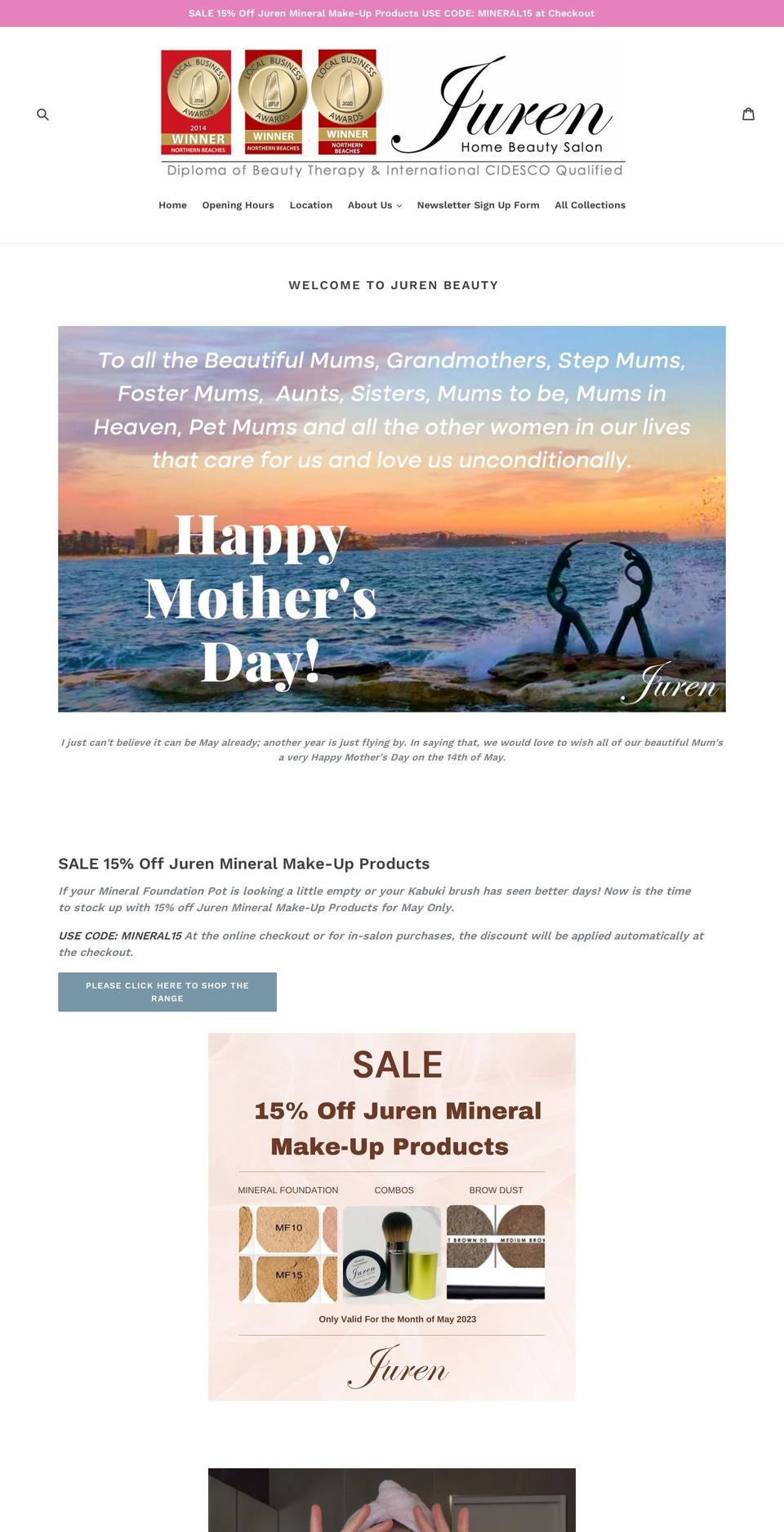 jurenbeauty.com.au shopify website screenshot