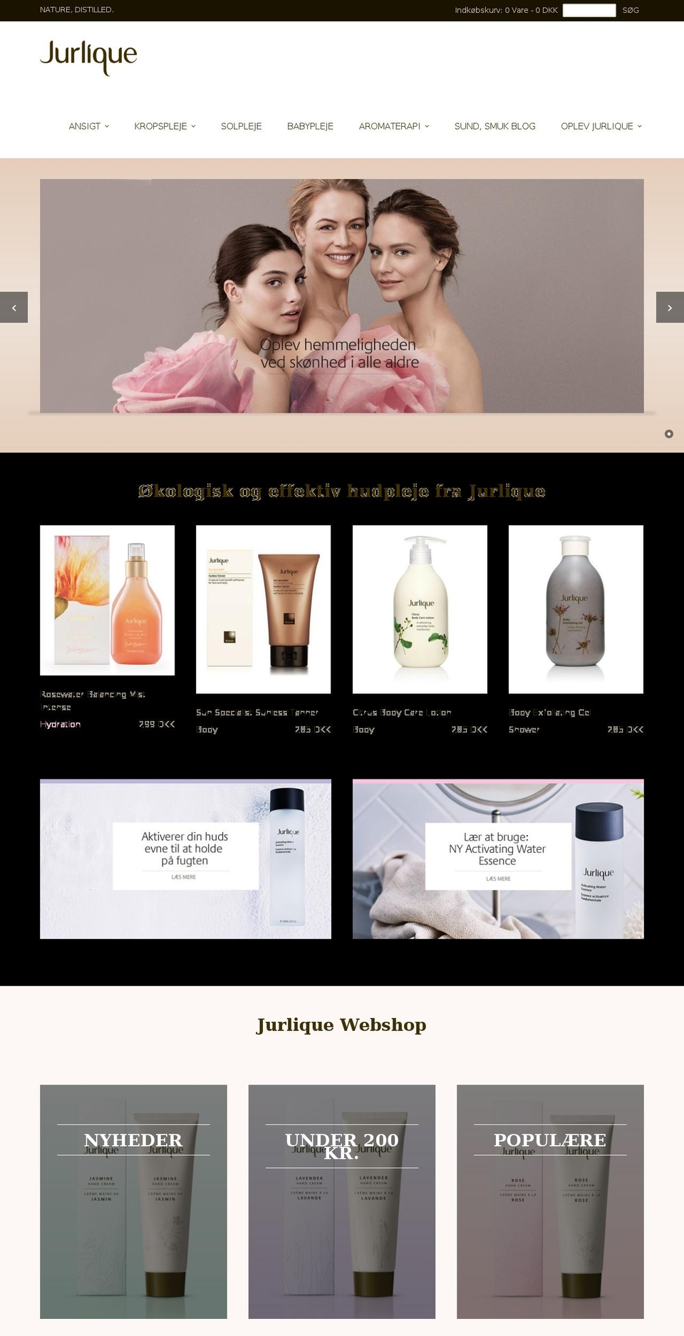 jurlique.dk shopify website screenshot