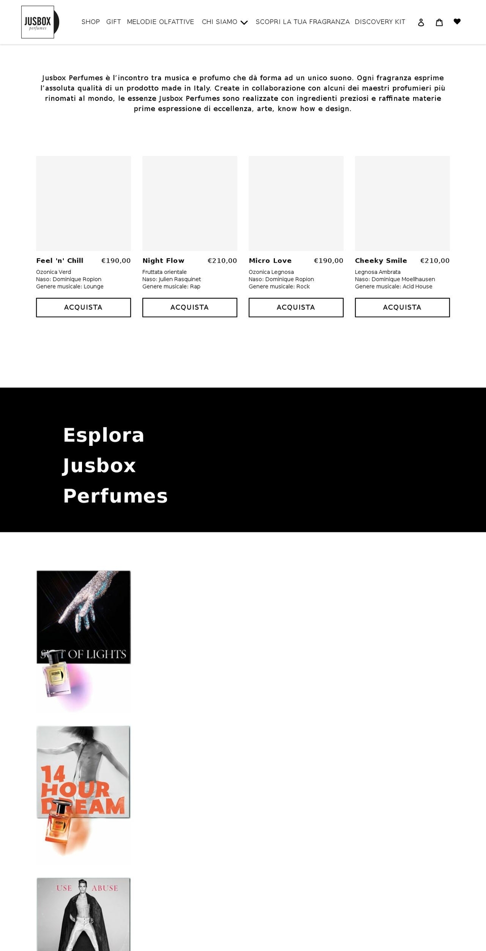 jusboxperfumes.com shopify website screenshot