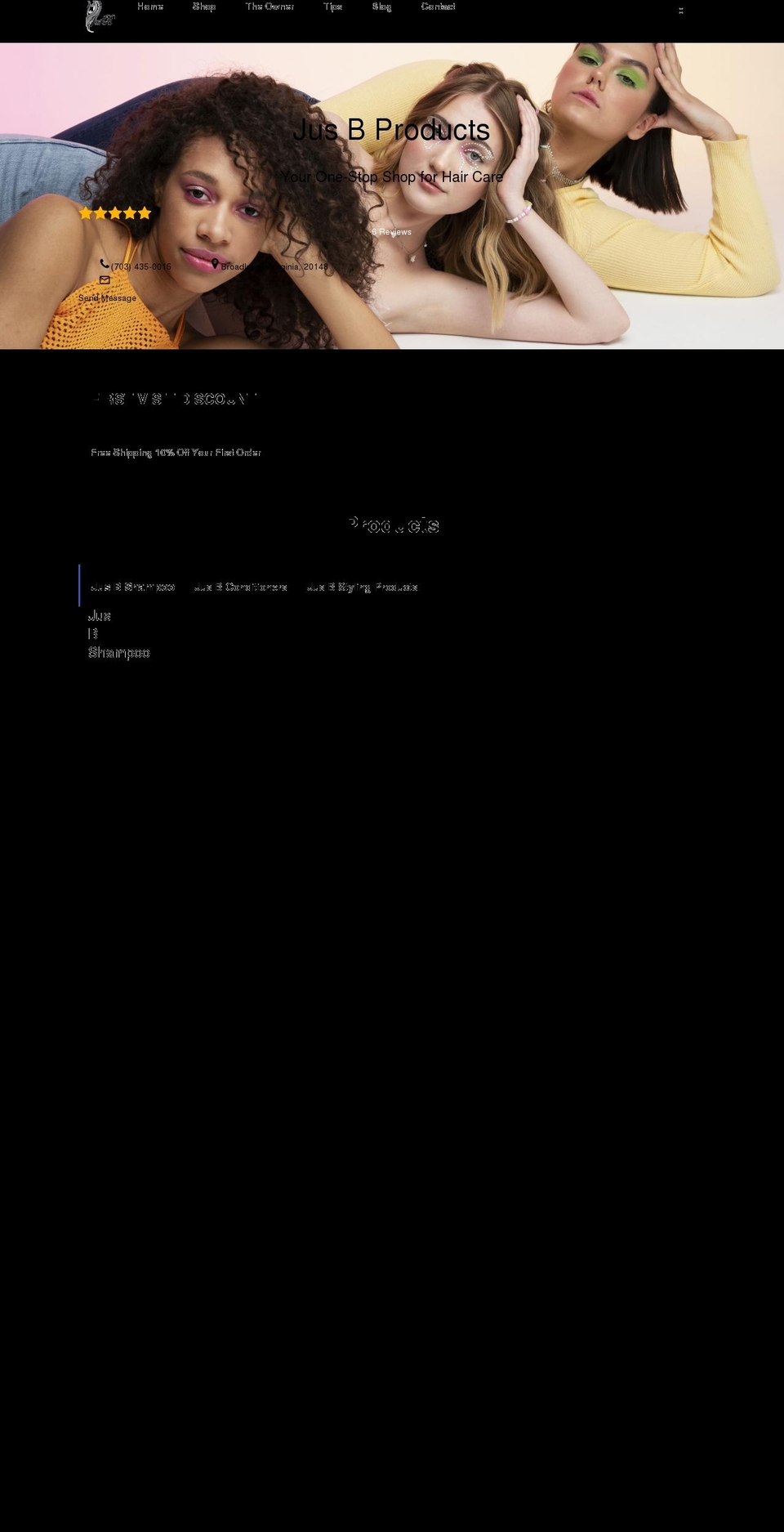 jusbproducts.com shopify website screenshot
