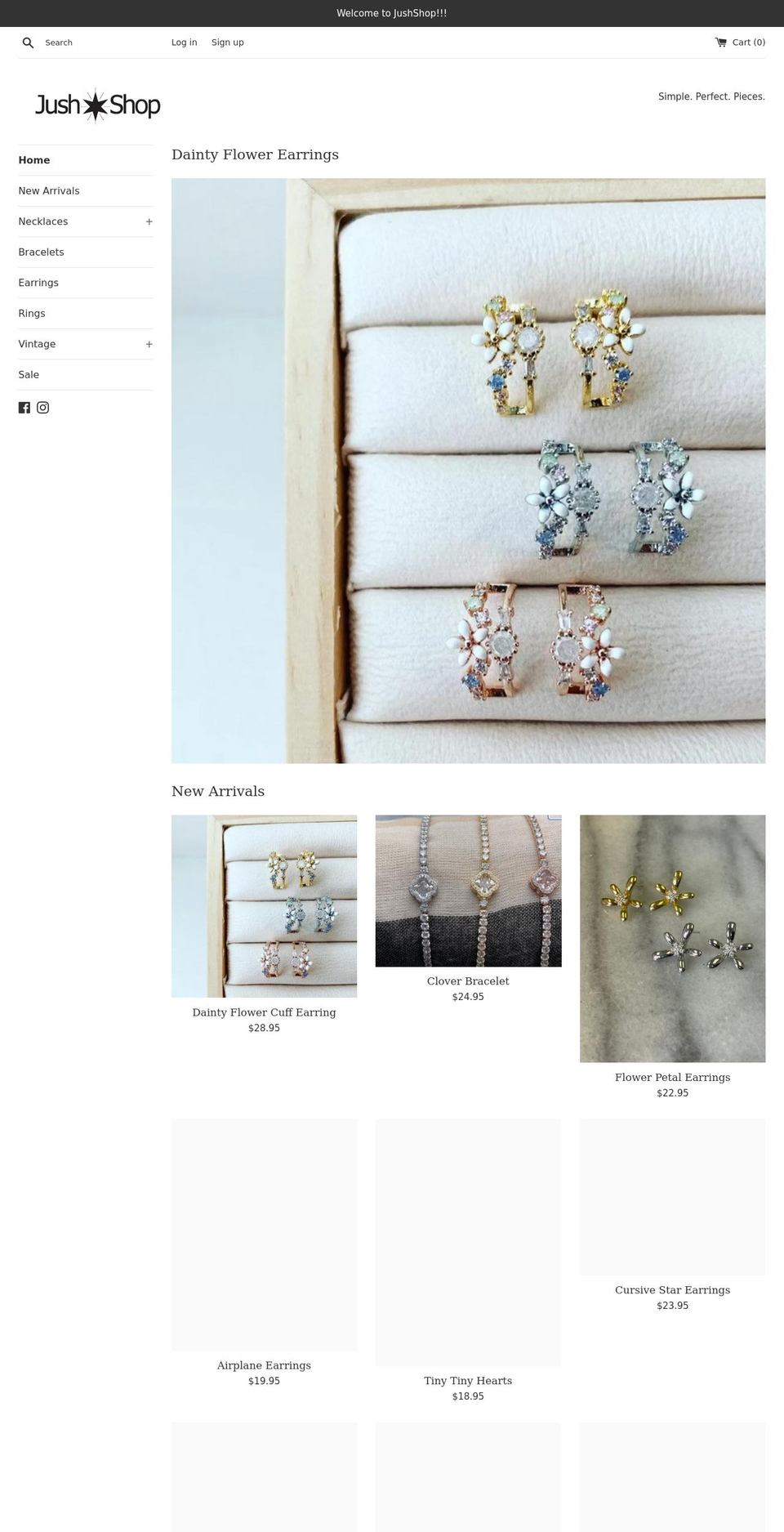 jushshop.com shopify website screenshot