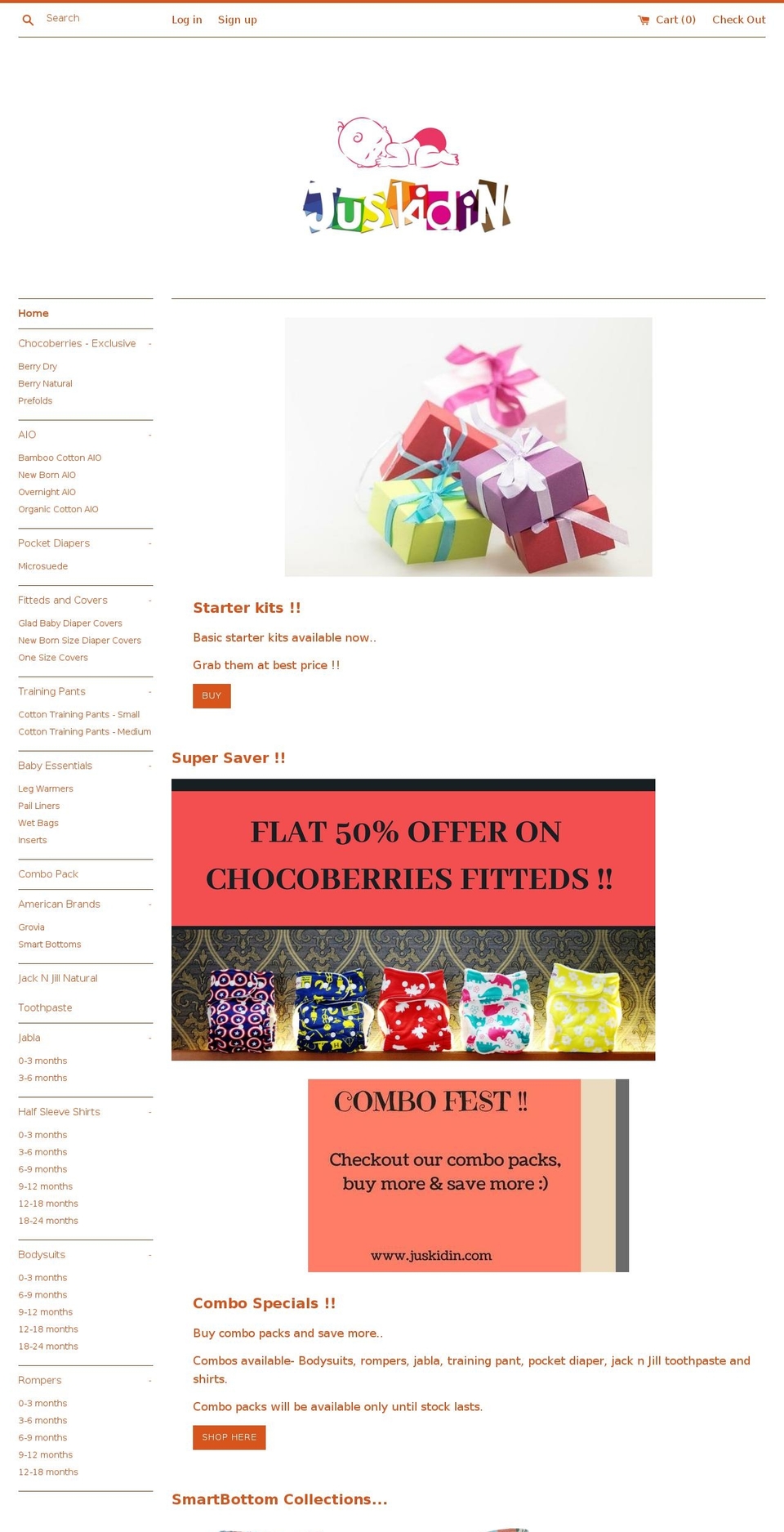 juskidin.com — Shopify storefront screenshot