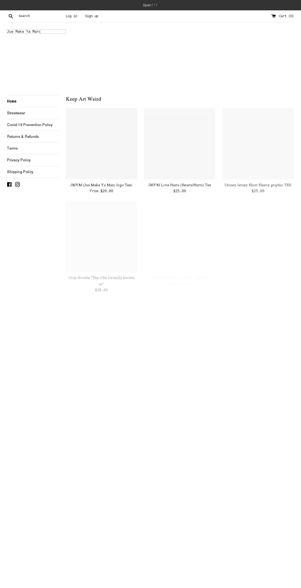 jusmakeyamarc.com shopify website screenshot