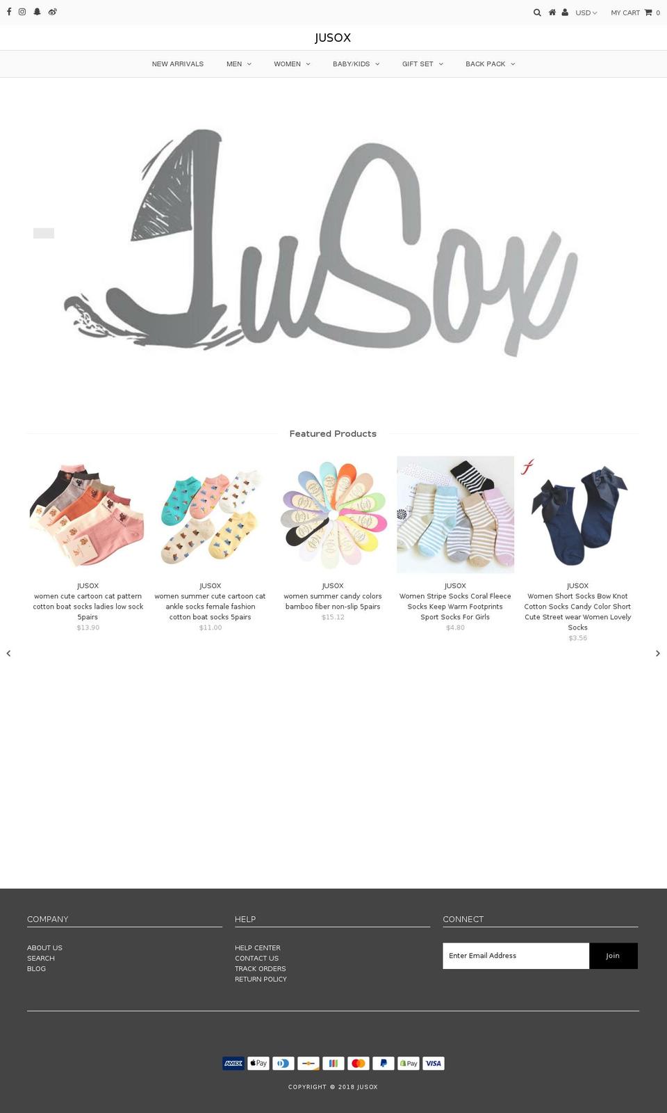jusox.com — Shopify storefront screenshot