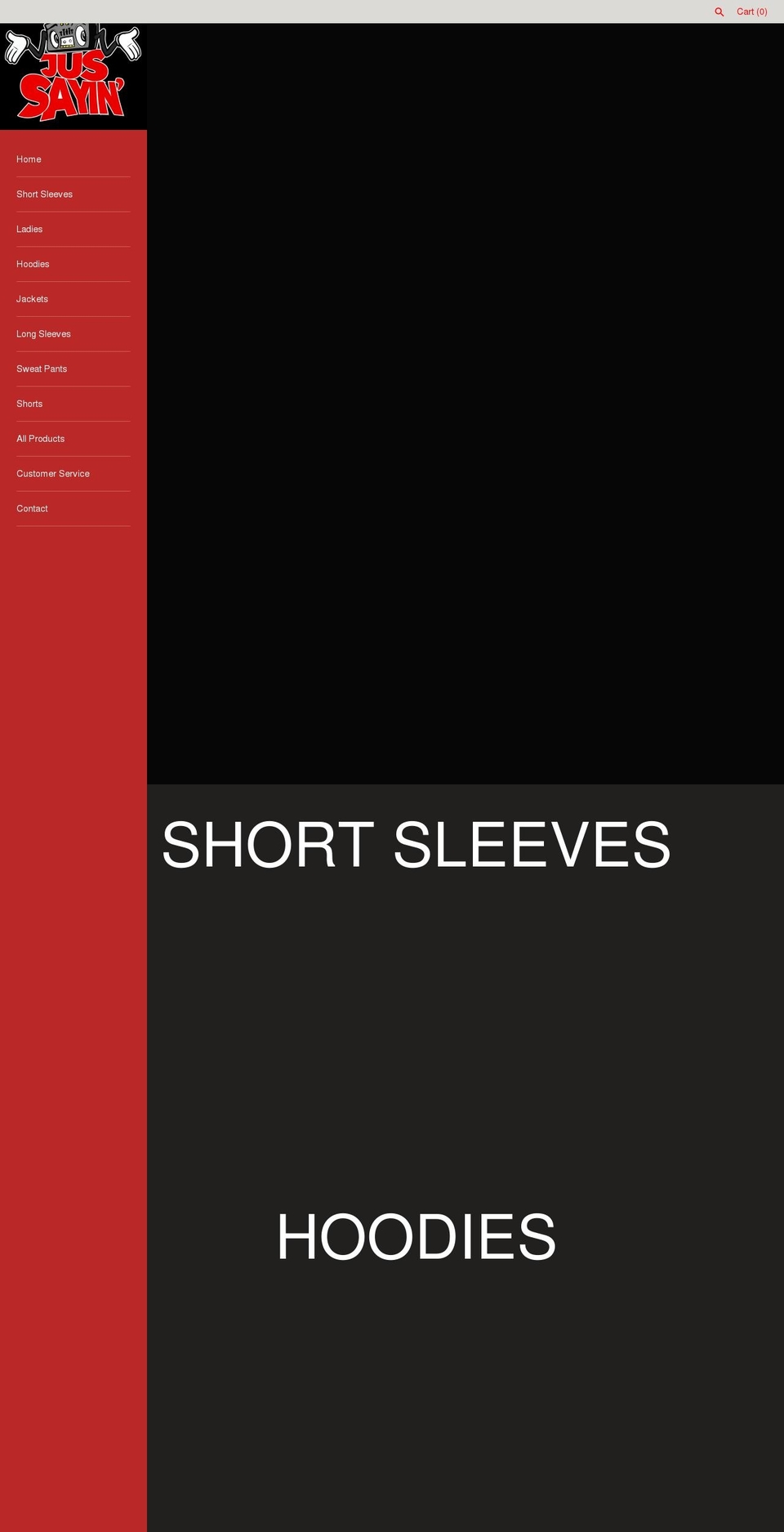 jussayinshirts.com shopify website screenshot