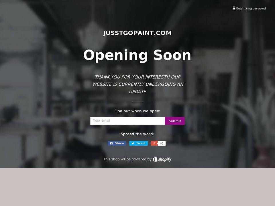 jusstgopaint.com — Shopify storefront screenshot