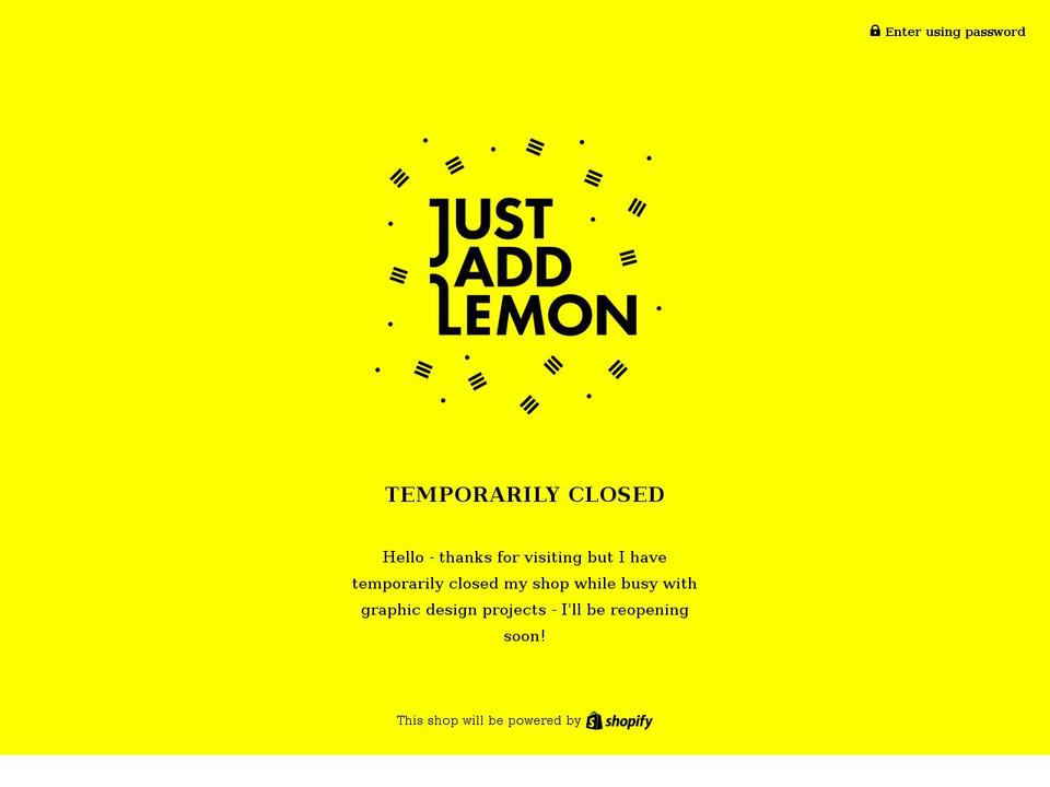 just-add-lemon.co.uk shopify website screenshot