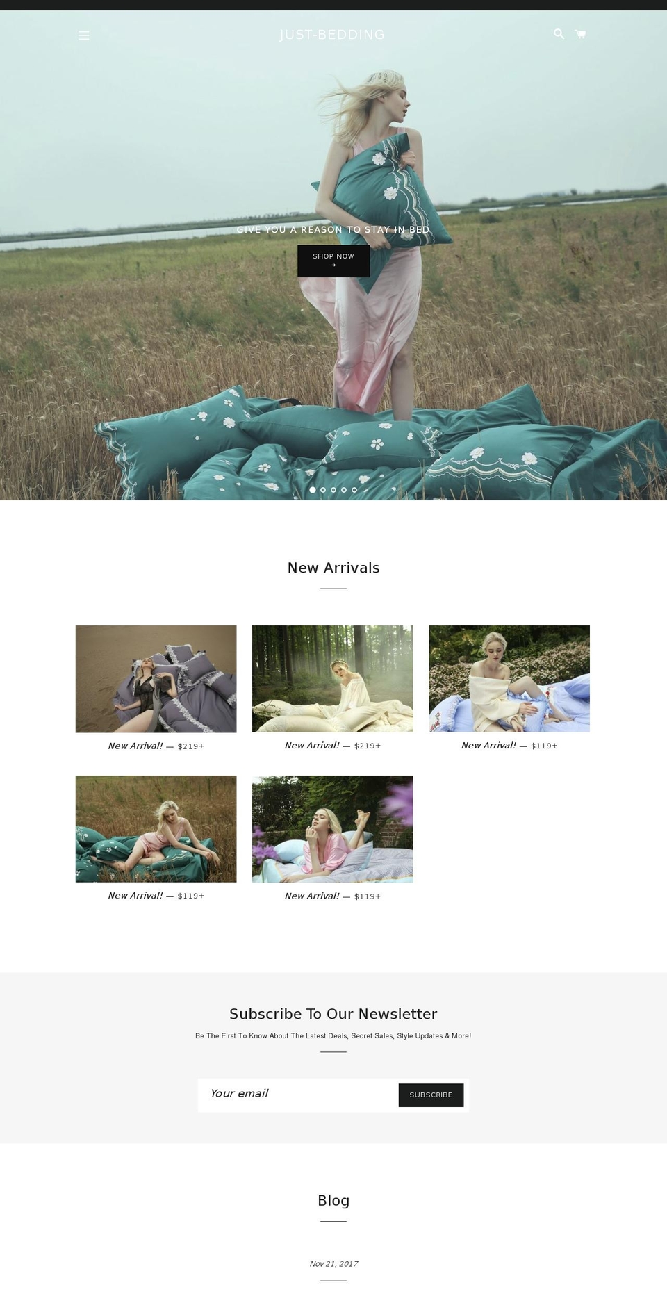 just-bedding.com — Shopify storefront screenshot