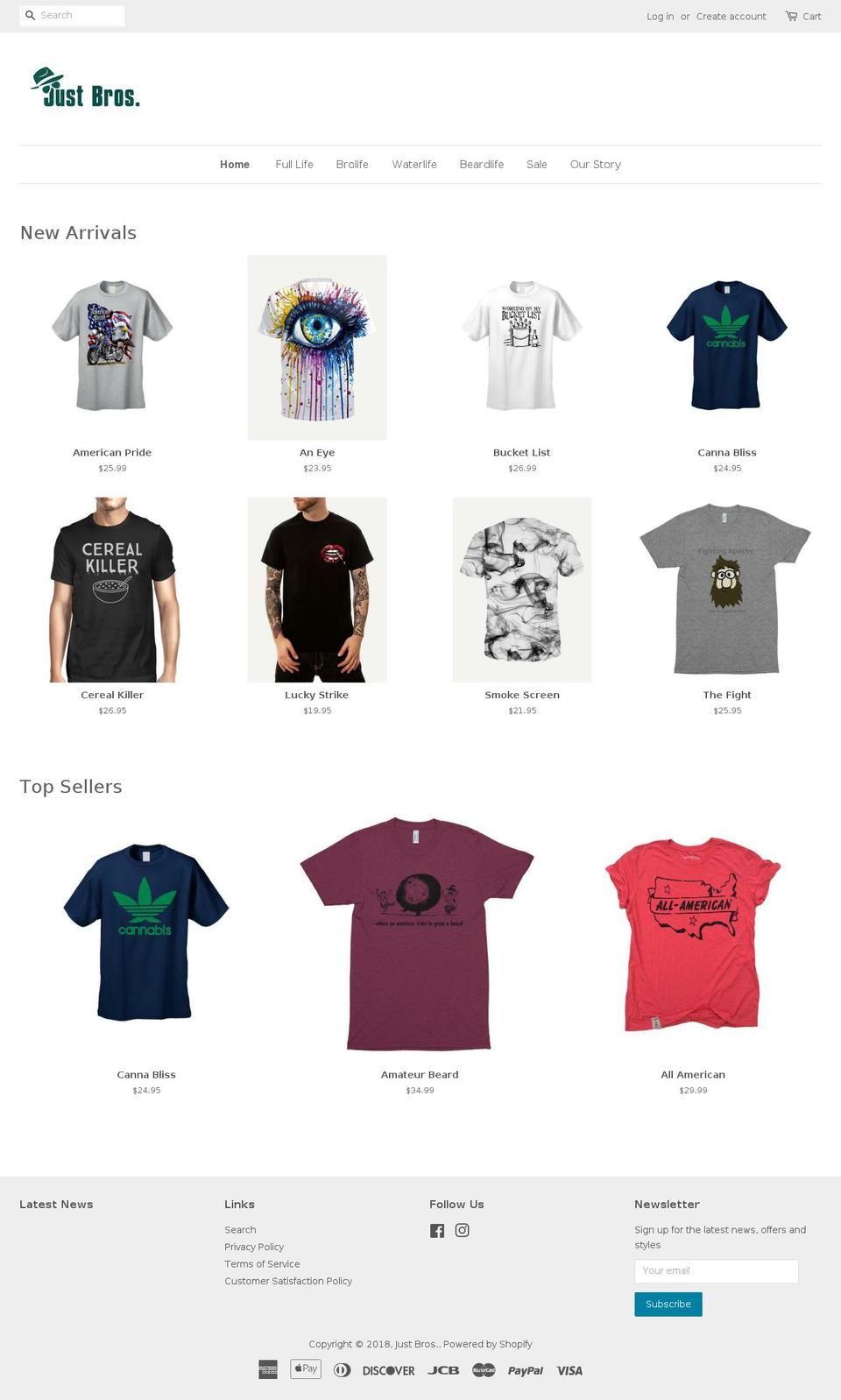 just-bros.com — Shopify storefront screenshot