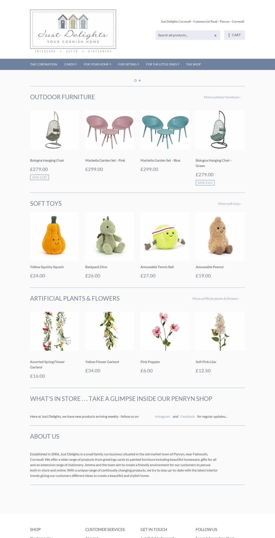 just-delights.co.uk shopify website screenshot