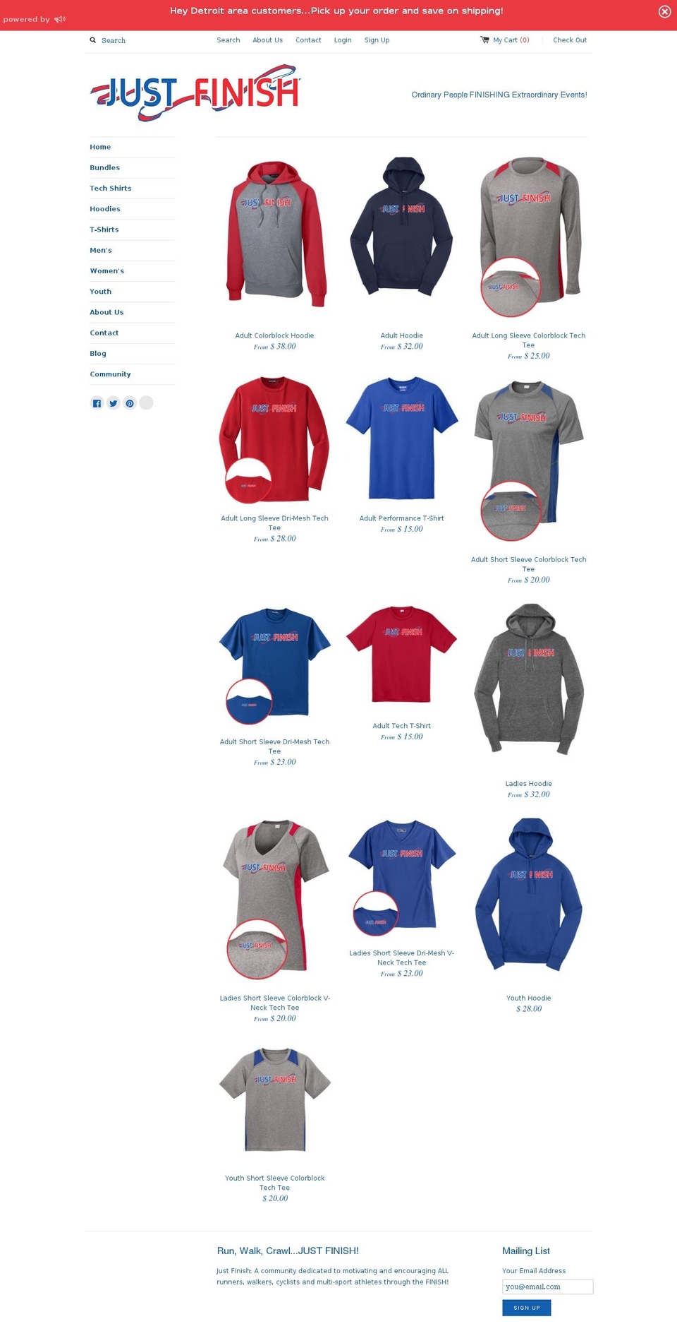 just-finish.com shopify website screenshot