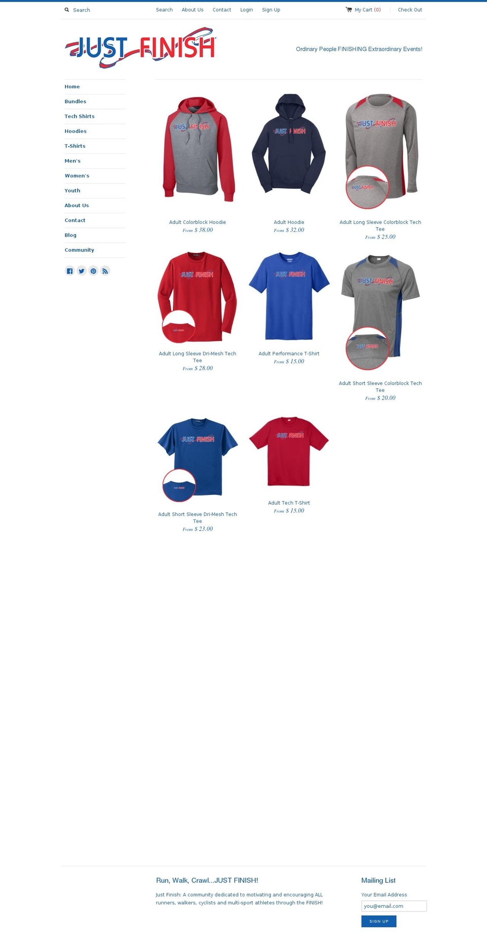 just-finish.net shopify website screenshot