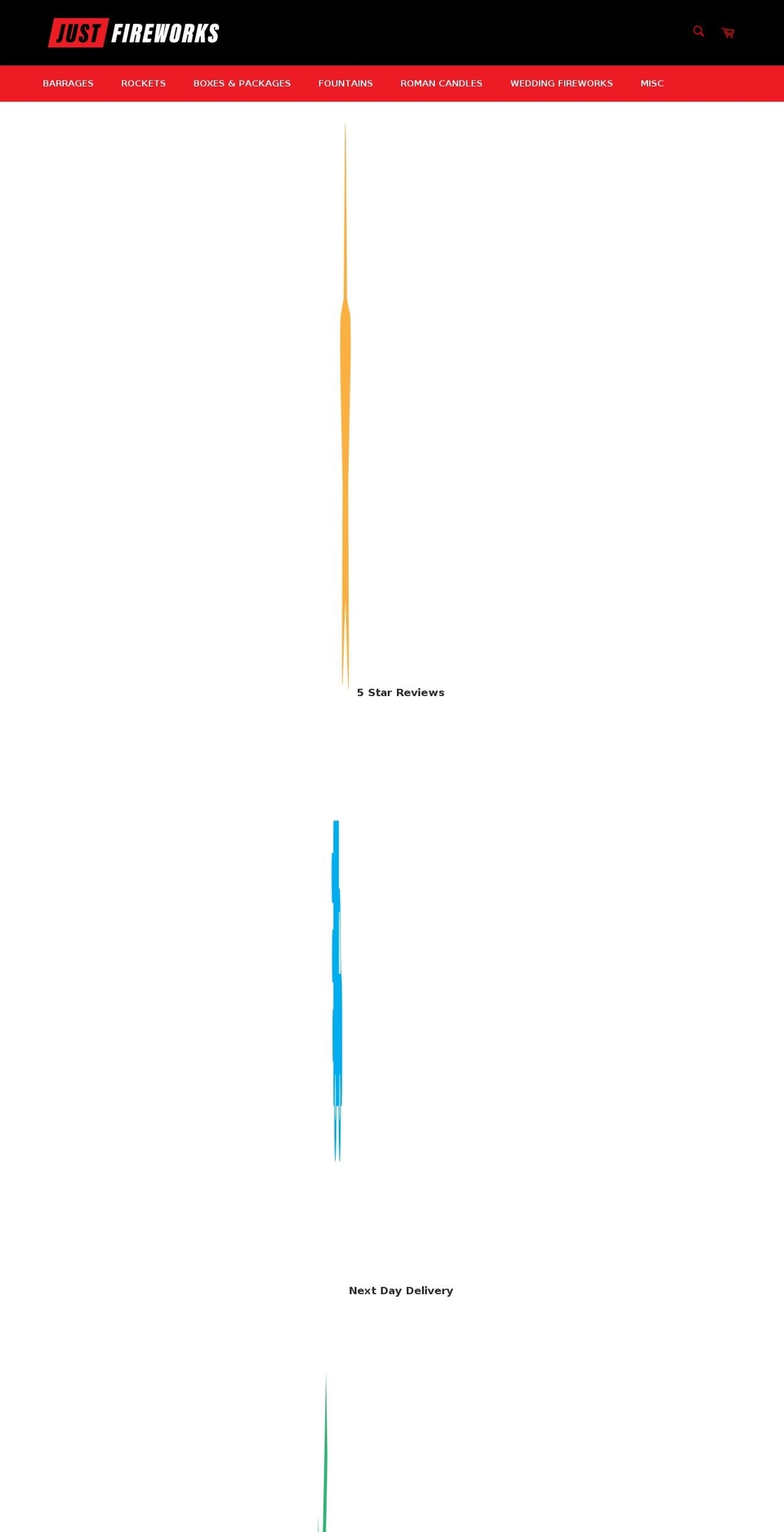 just-fireworks.co.uk shopify website screenshot