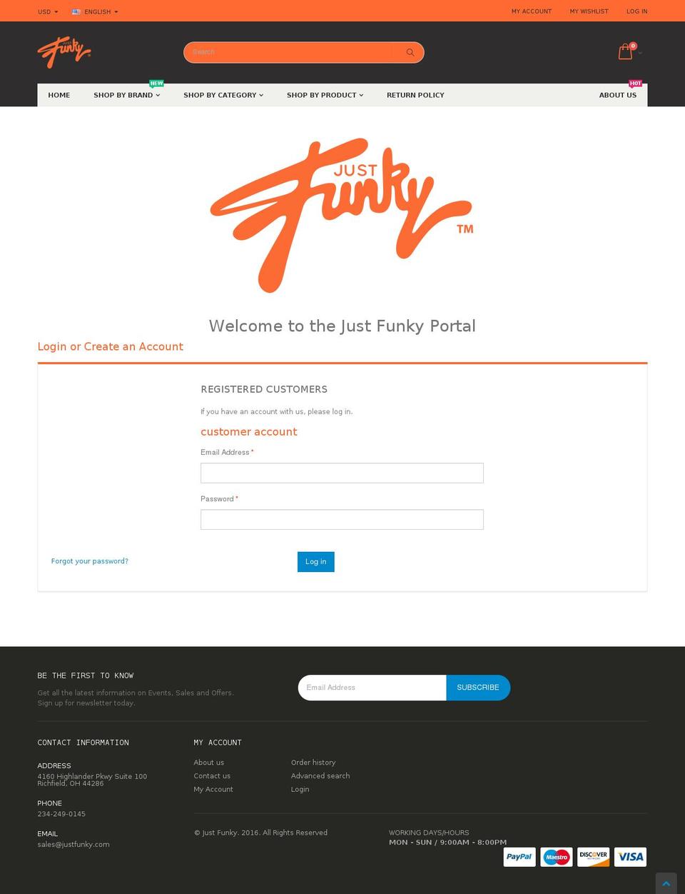 just-funky-wholesale.com — Shopify storefront screenshot