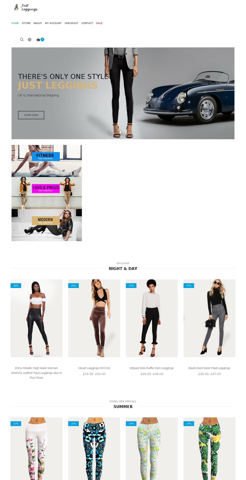 just-leggings.com — Shopify storefront screenshot