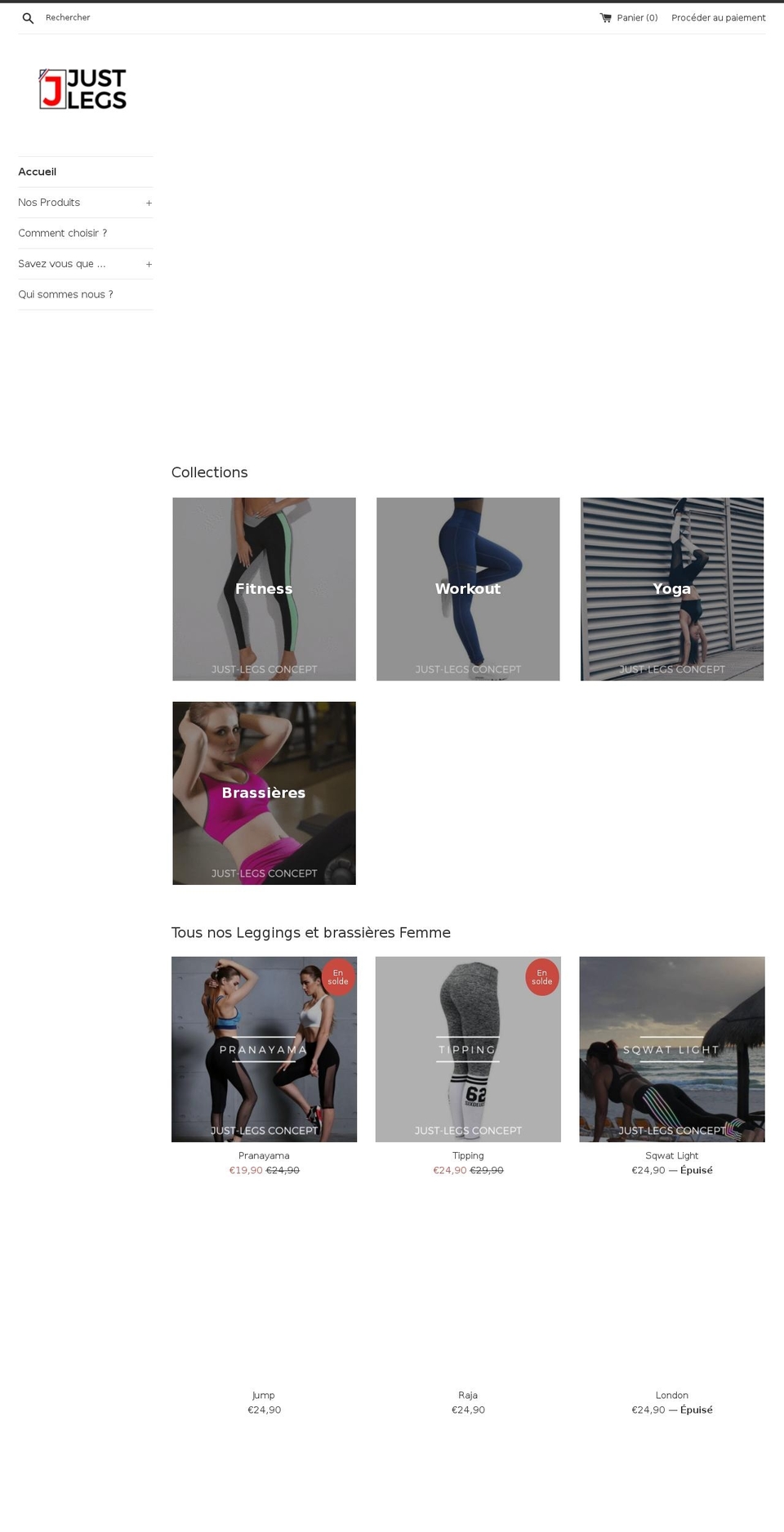 just-legs.com — Shopify storefront screenshot