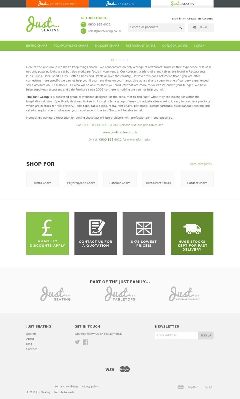 Just Shopify theme site example just-seating.co.uk