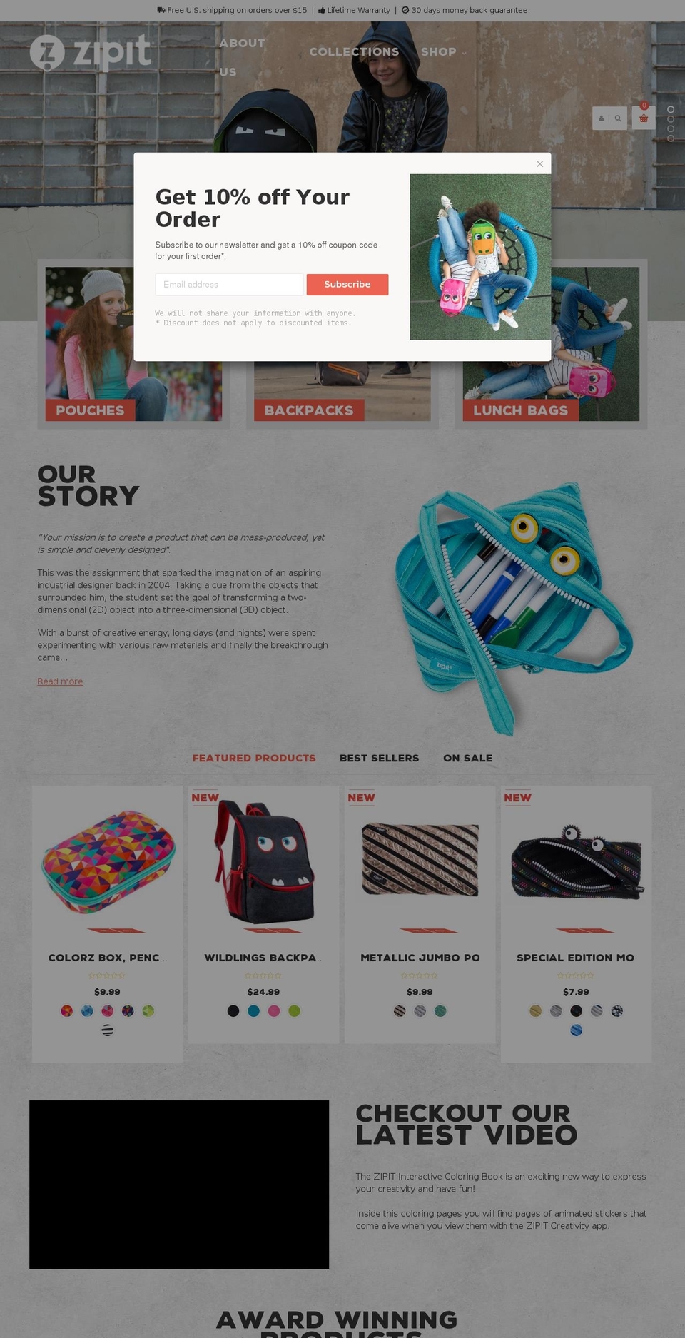 just-zipit.com — Shopify storefront screenshot