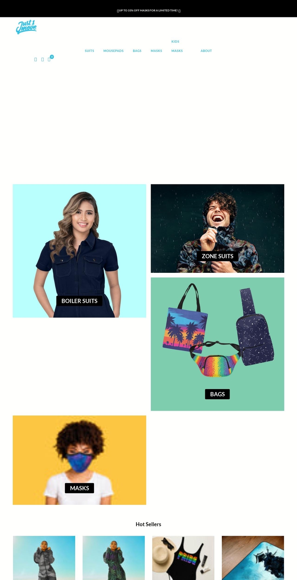 just1mask.com shopify website screenshot