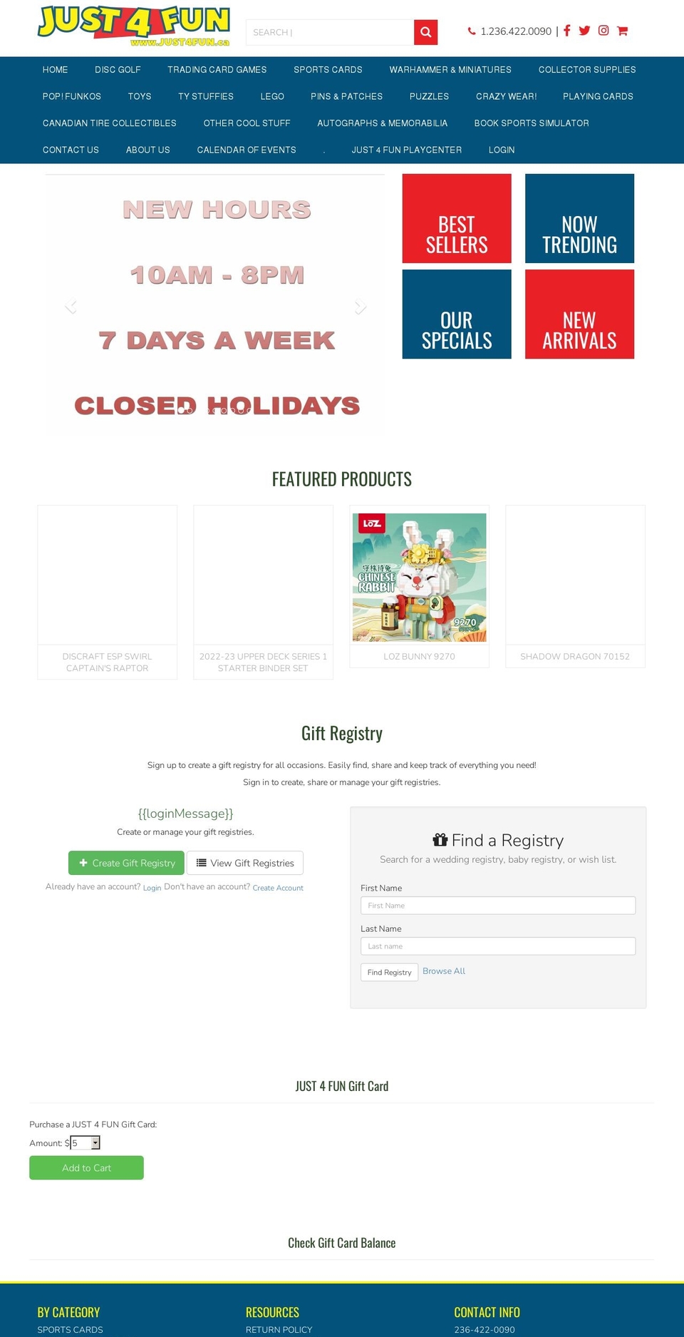 just4fun.ca shopify website screenshot