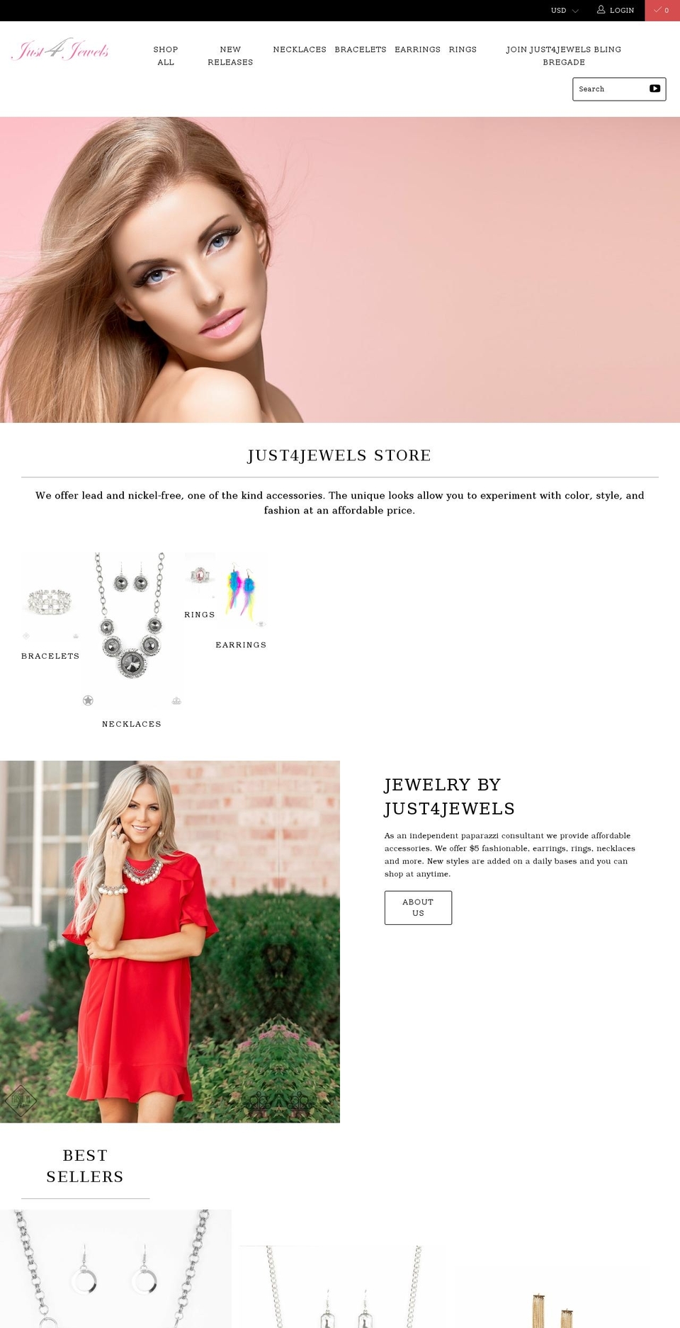 just4jewels.com shopify website screenshot