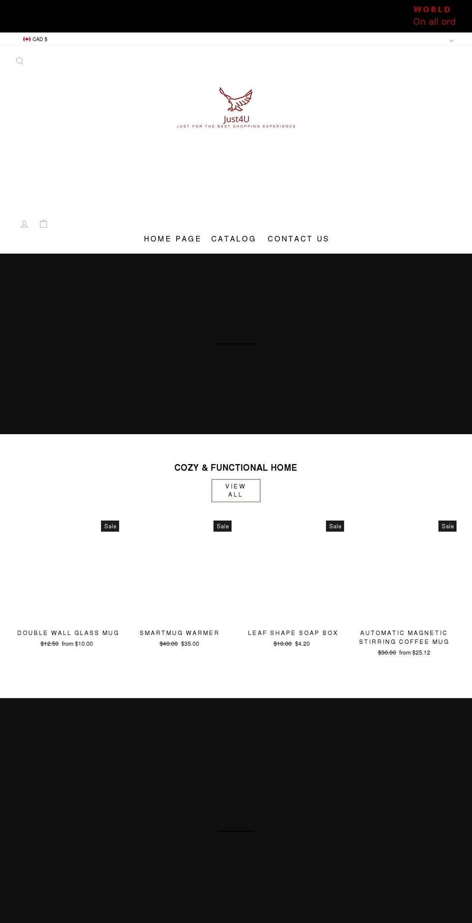 Out of the box theme Shopify theme site example just4thebest.com
