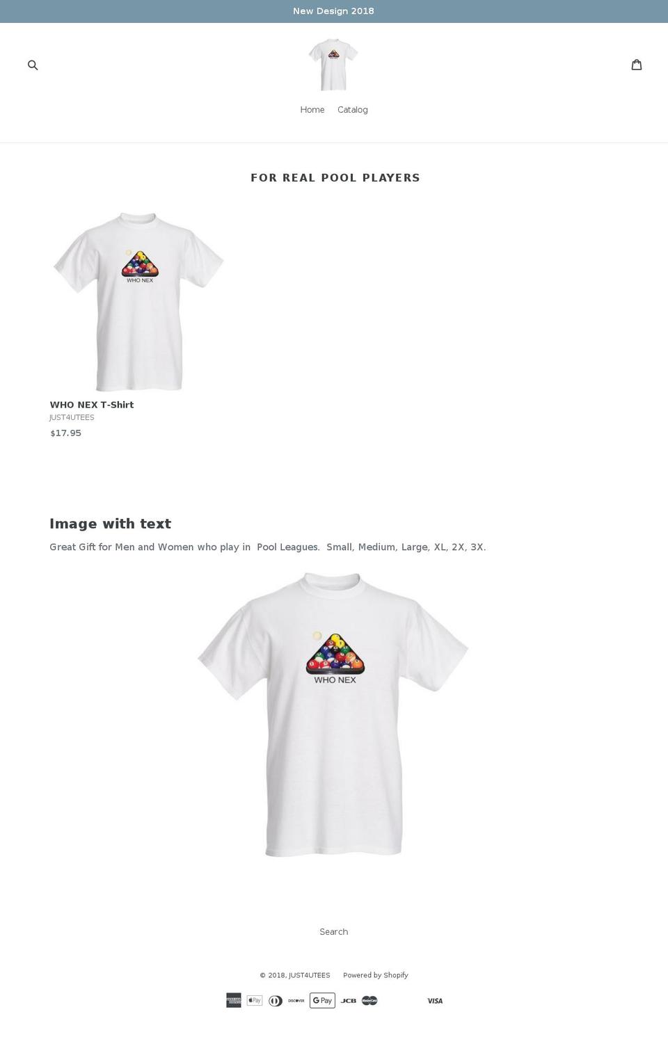 just4utees.com — Shopify storefront screenshot