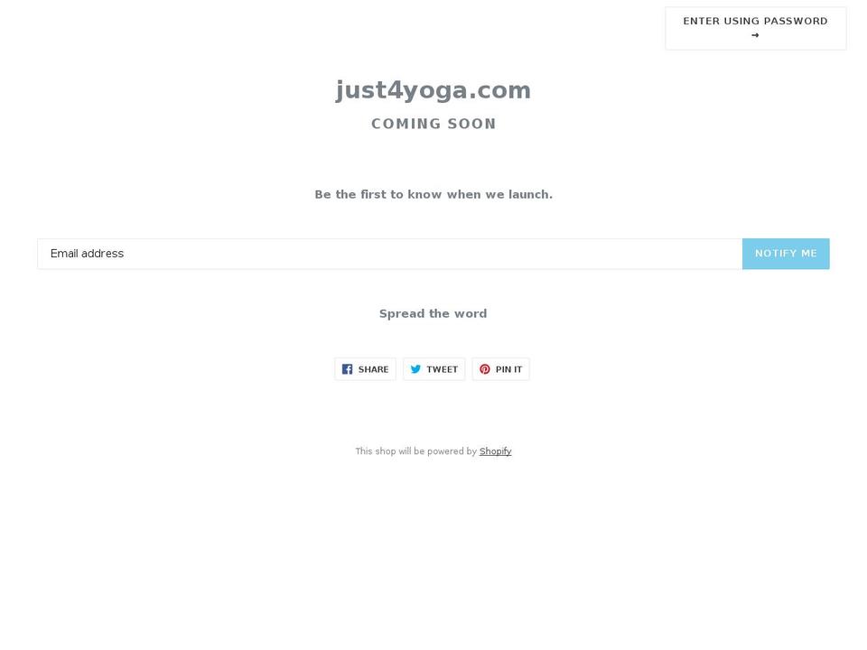 just4yoga.com — Shopify storefront screenshot