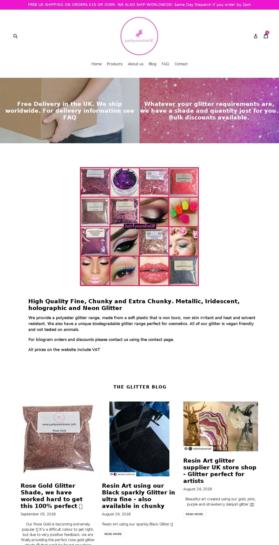 just4youonlineuk.com — Shopify storefront screenshot
