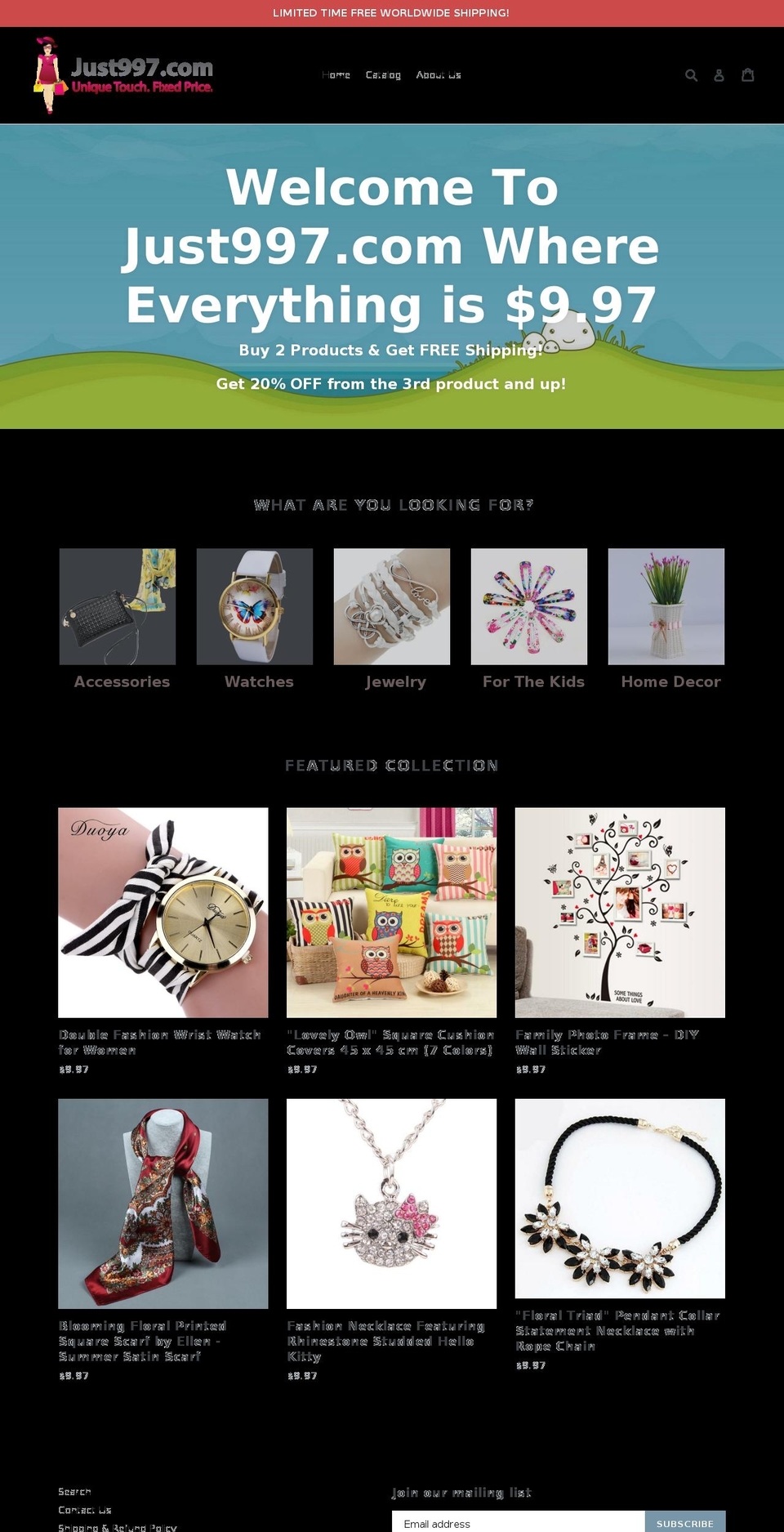 just997.com — Shopify storefront screenshot