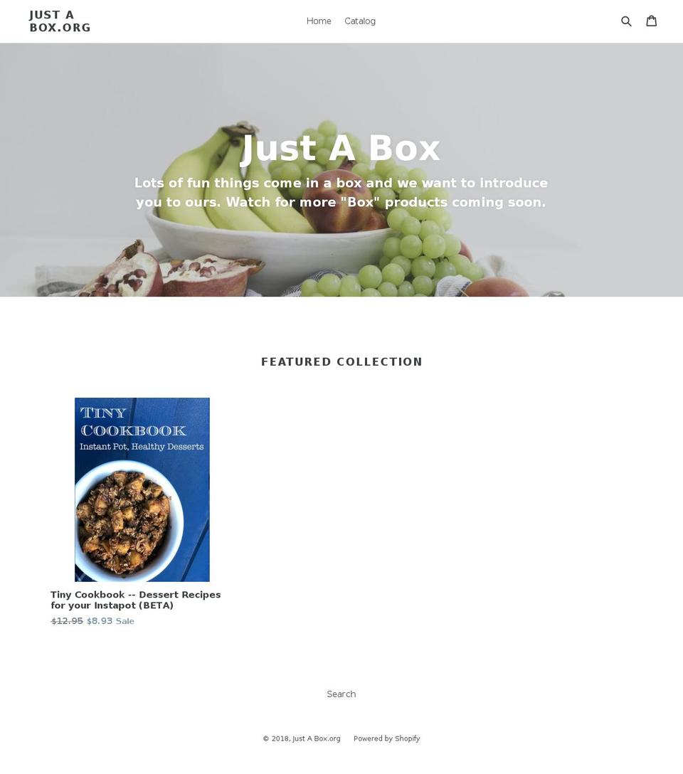justabox.org shopify website screenshot