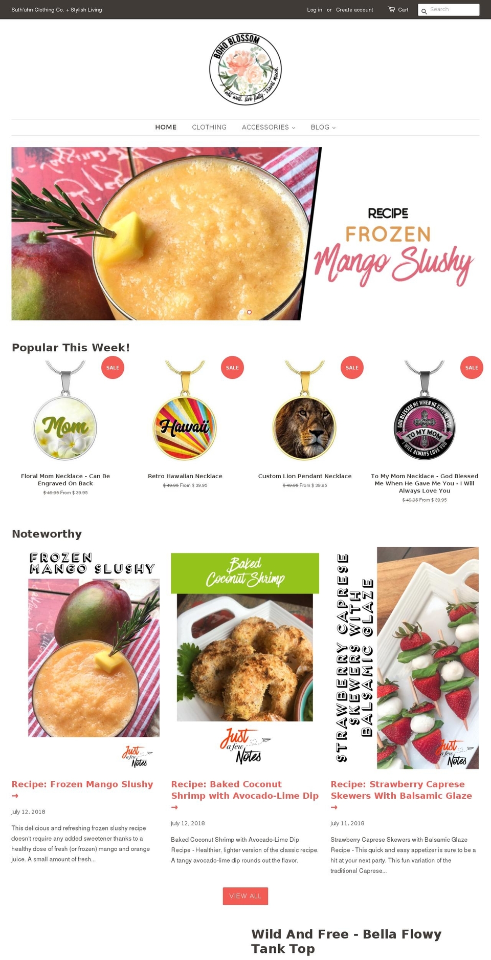 justafewnotes.com — Shopify storefront screenshot