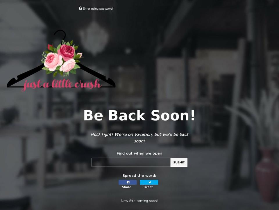 justalittlecrushshop.com — Shopify storefront screenshot