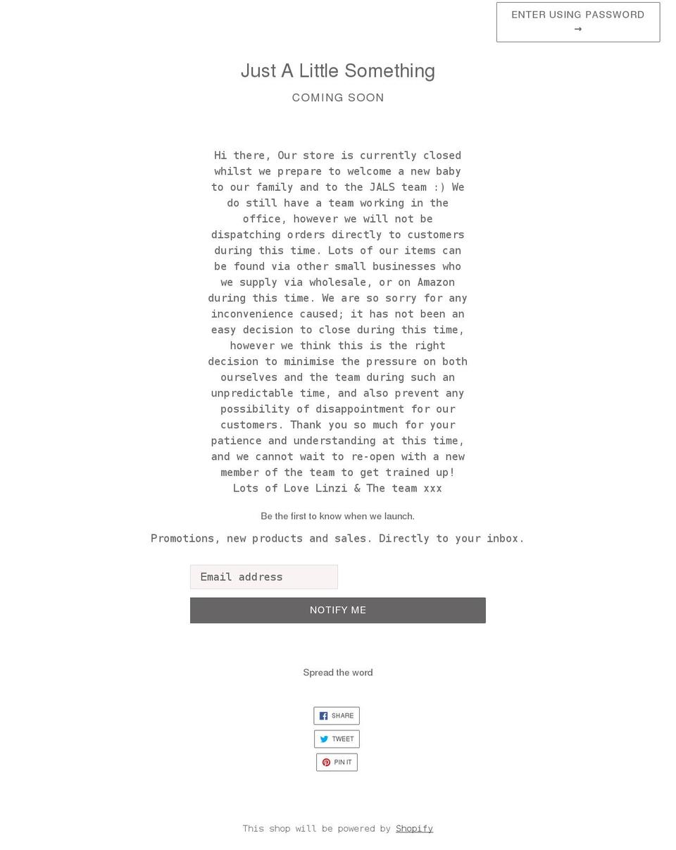 justalittlesomethinguk.com shopify website screenshot