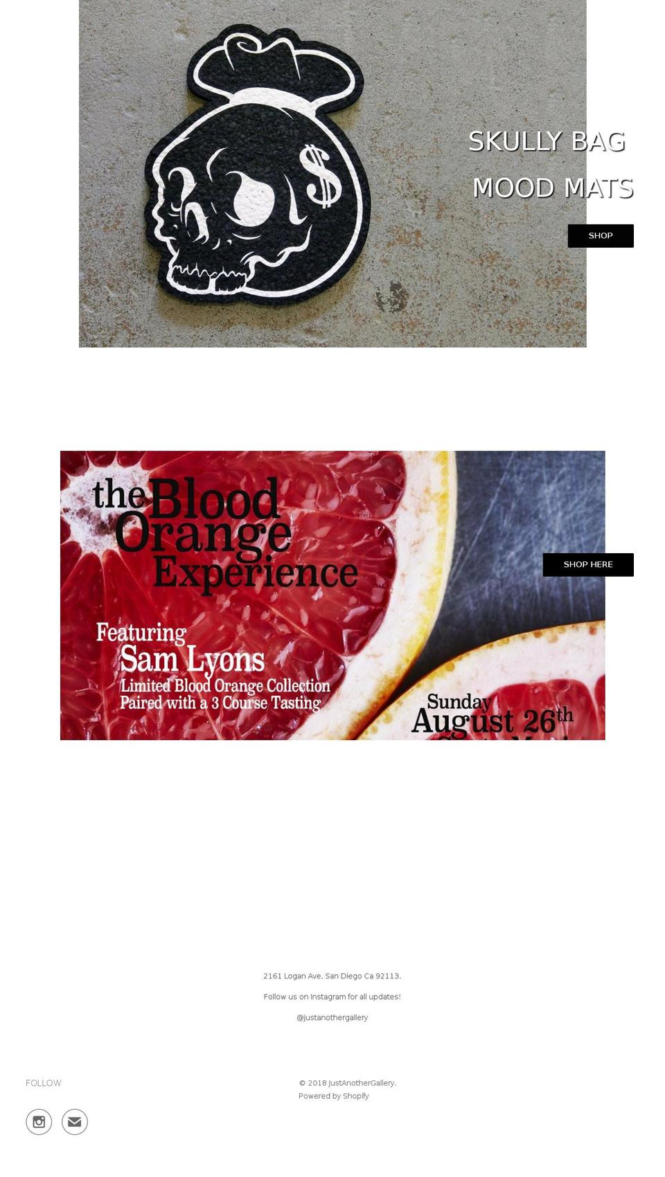 justanothergallery.myshopify.com shopify website screenshot