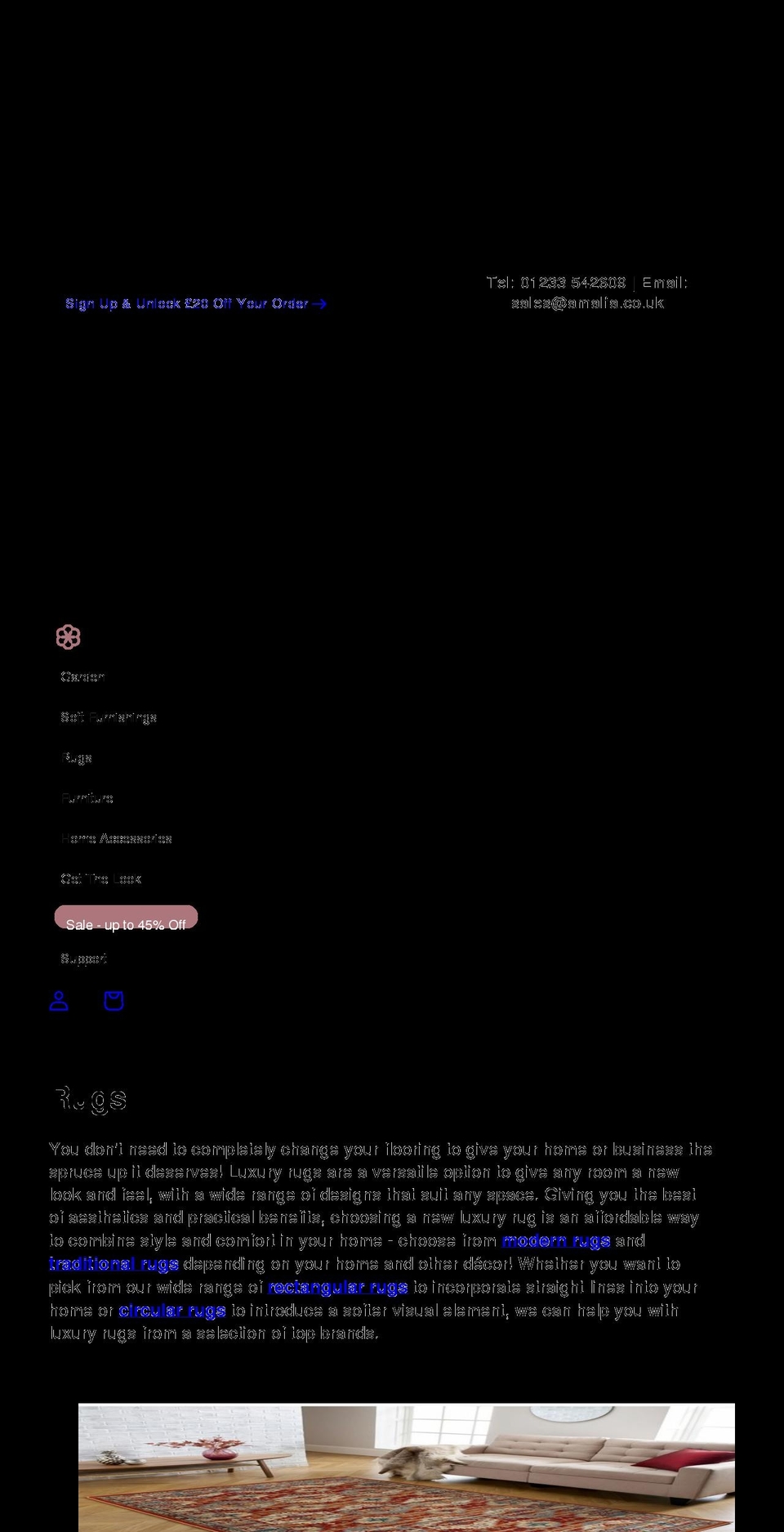 justarug.co.uk shopify website screenshot