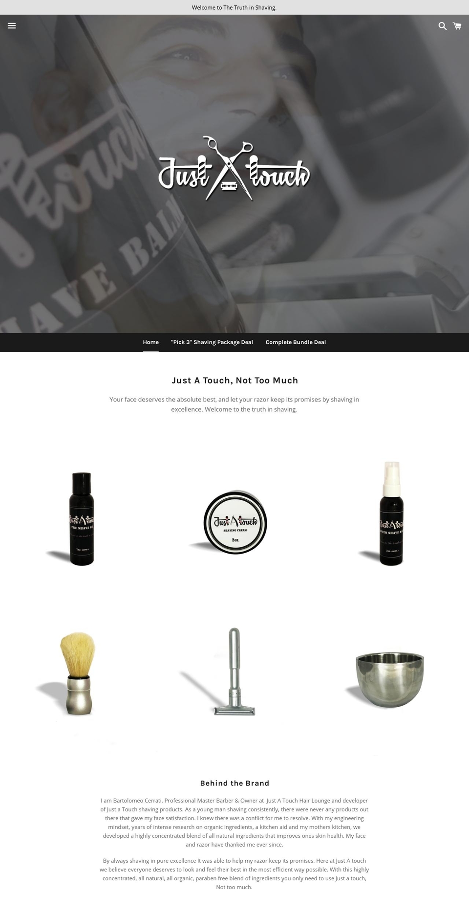 justatouch.net shopify website screenshot