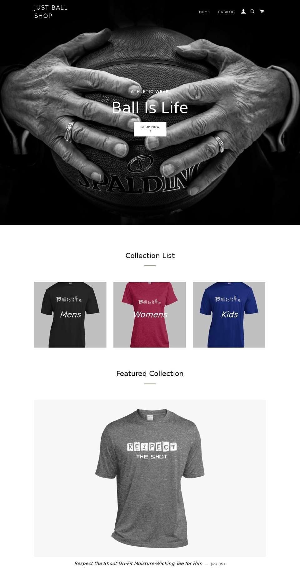 justballshop.com — Shopify storefront screenshot