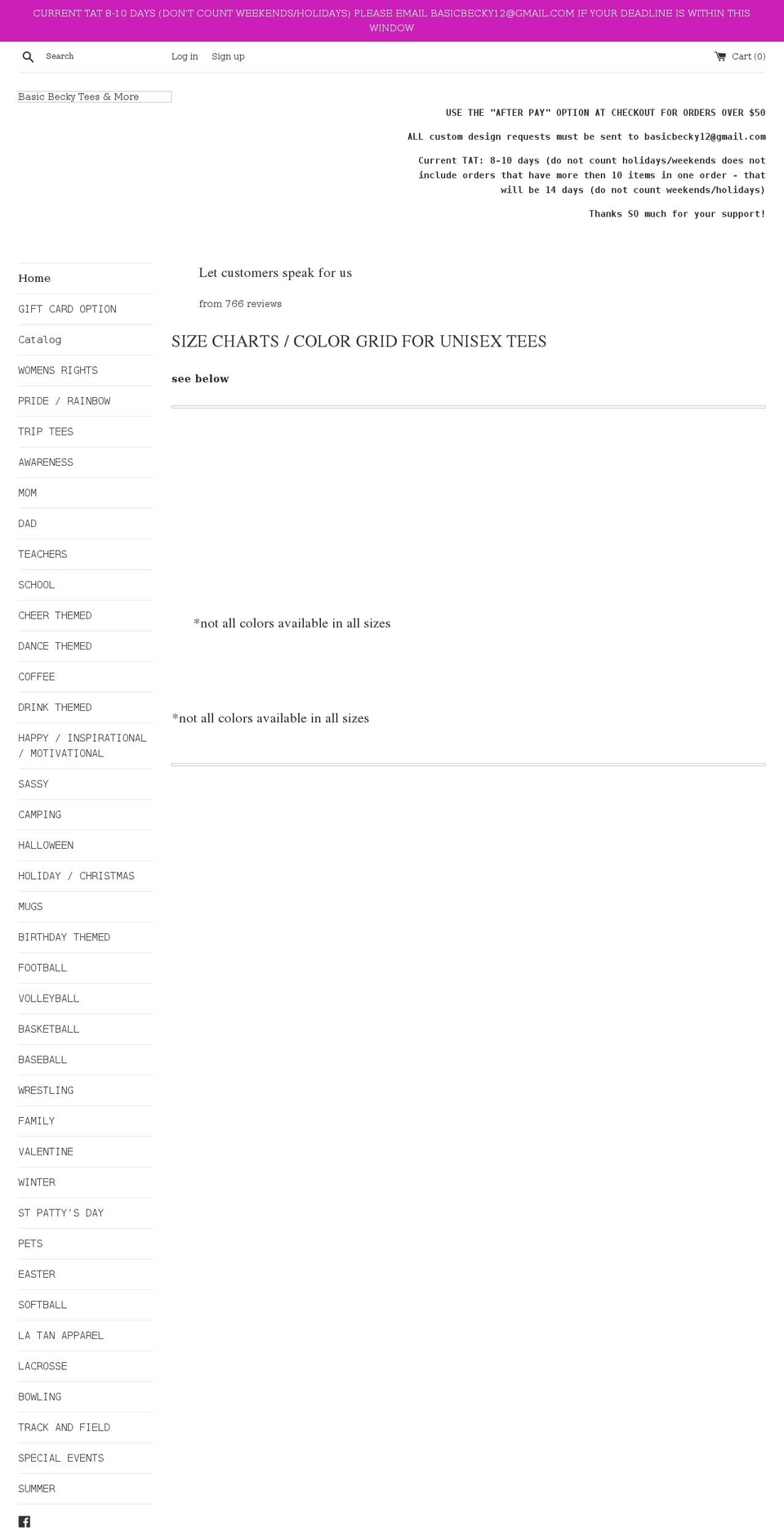 justbasicbecky.com shopify website screenshot