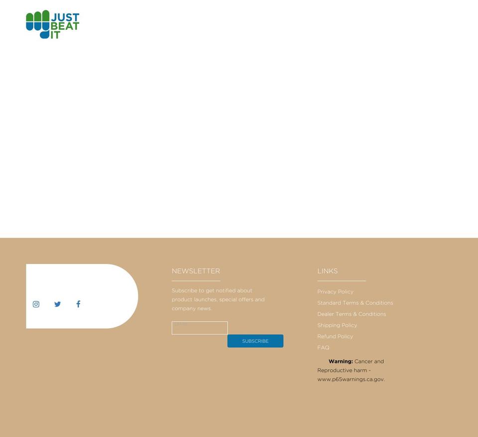 justbeatit.com shopify website screenshot