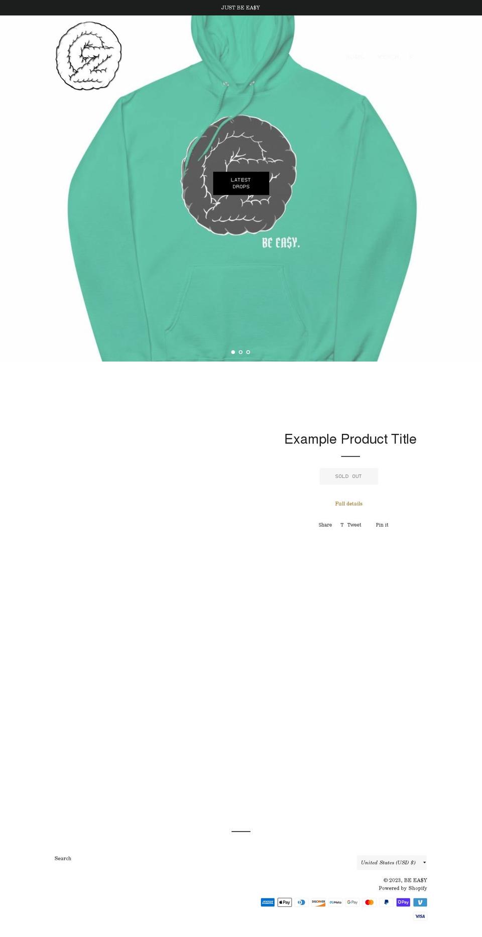 justbeeasy.com shopify website screenshot