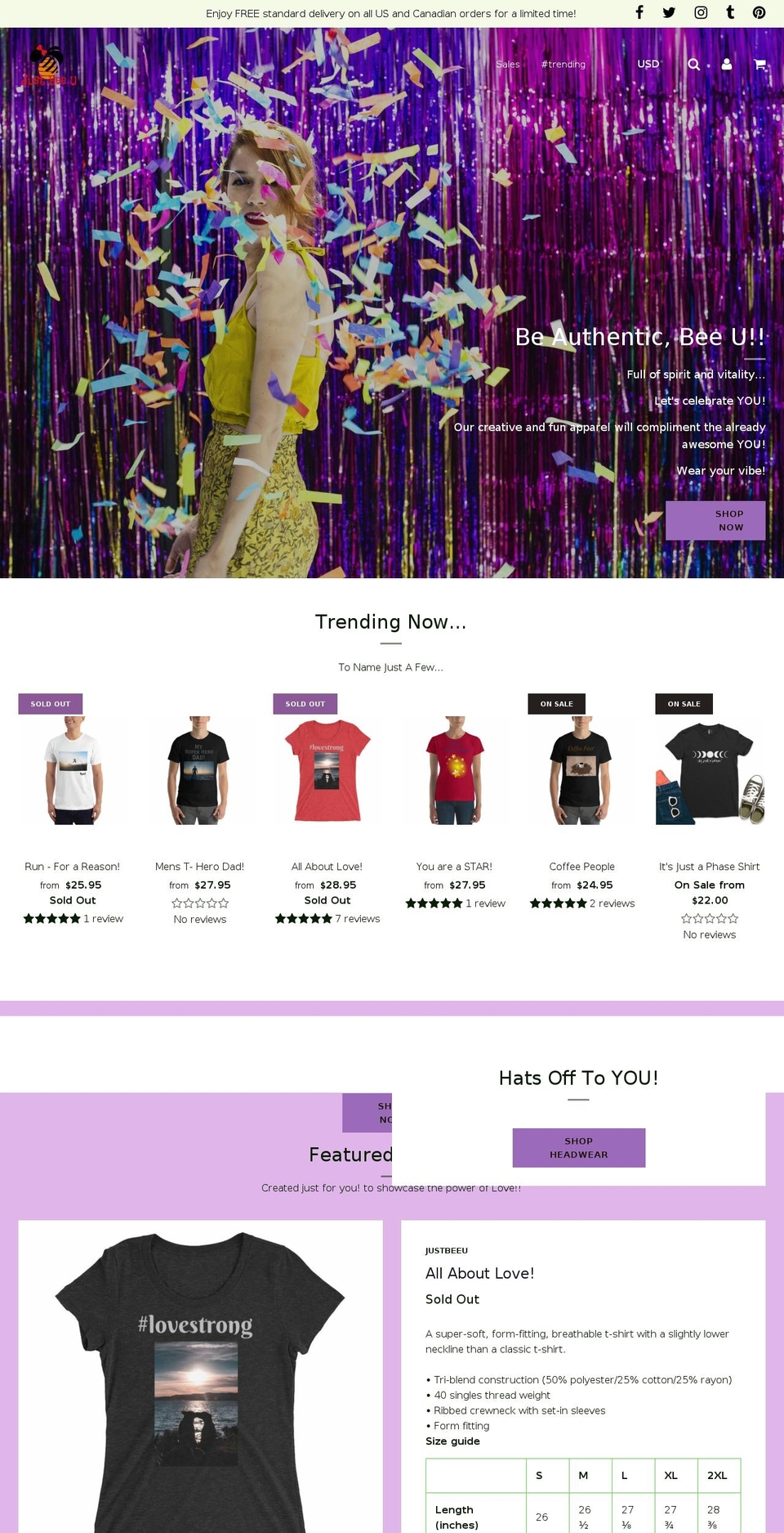 justbeeu.us shopify website screenshot