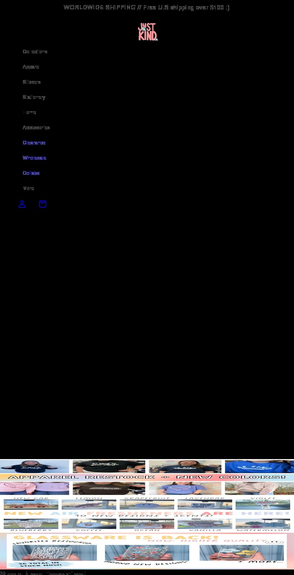 justbekindco.com shopify website screenshot
