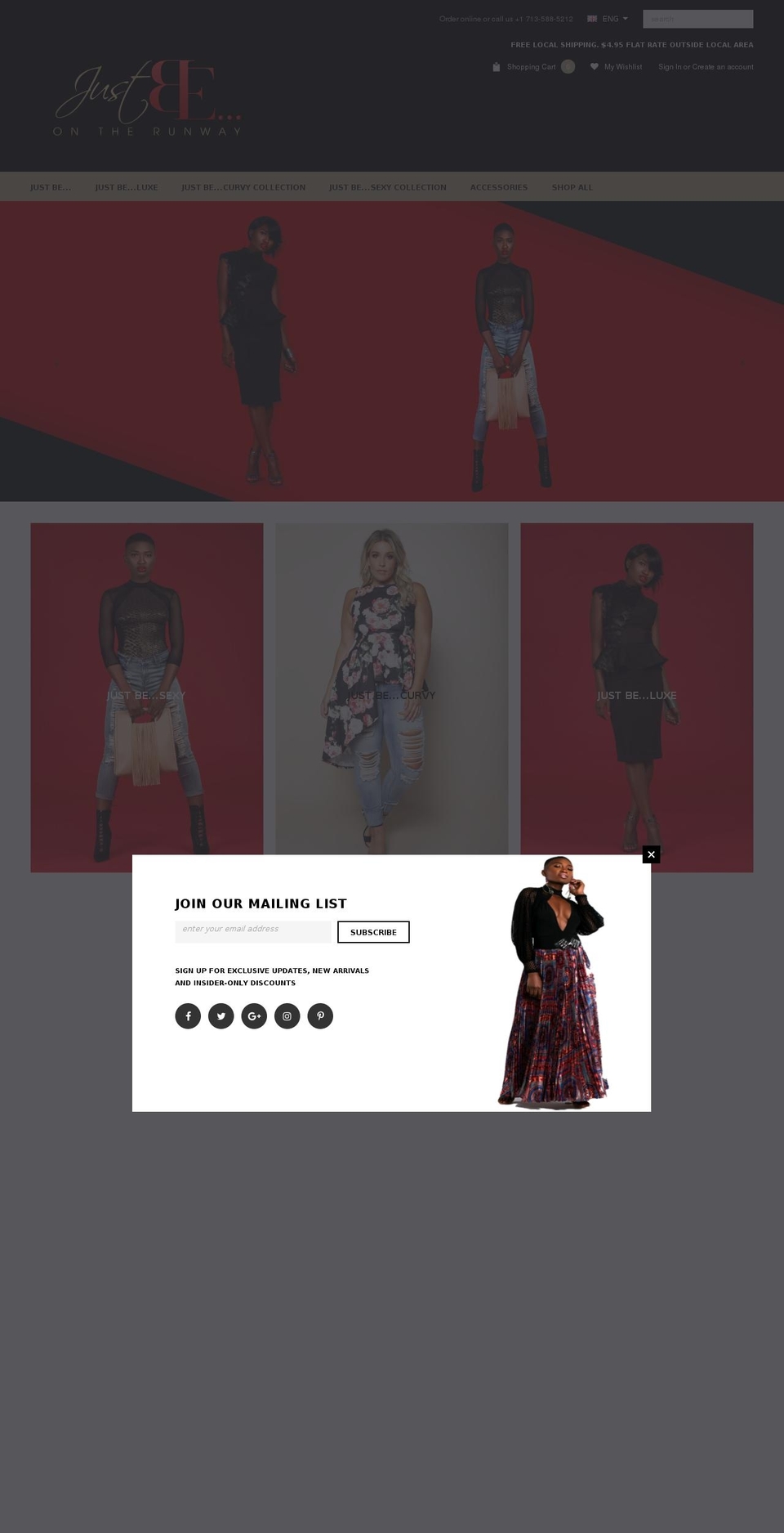 justbeontherunway.com shopify website screenshot