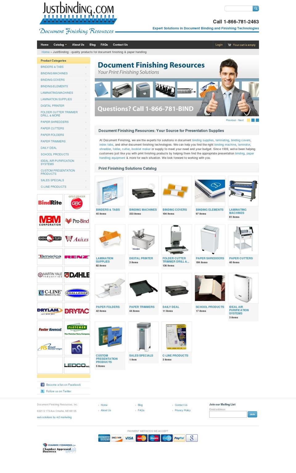 justbinding.com shopify website screenshot