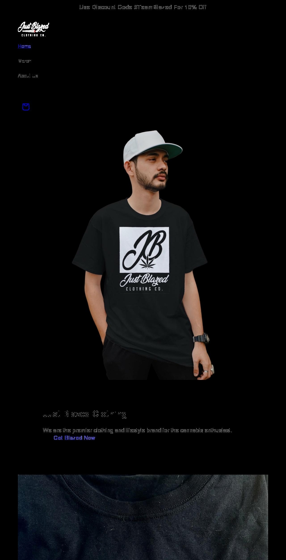 justblazedclothing.com shopify website screenshot