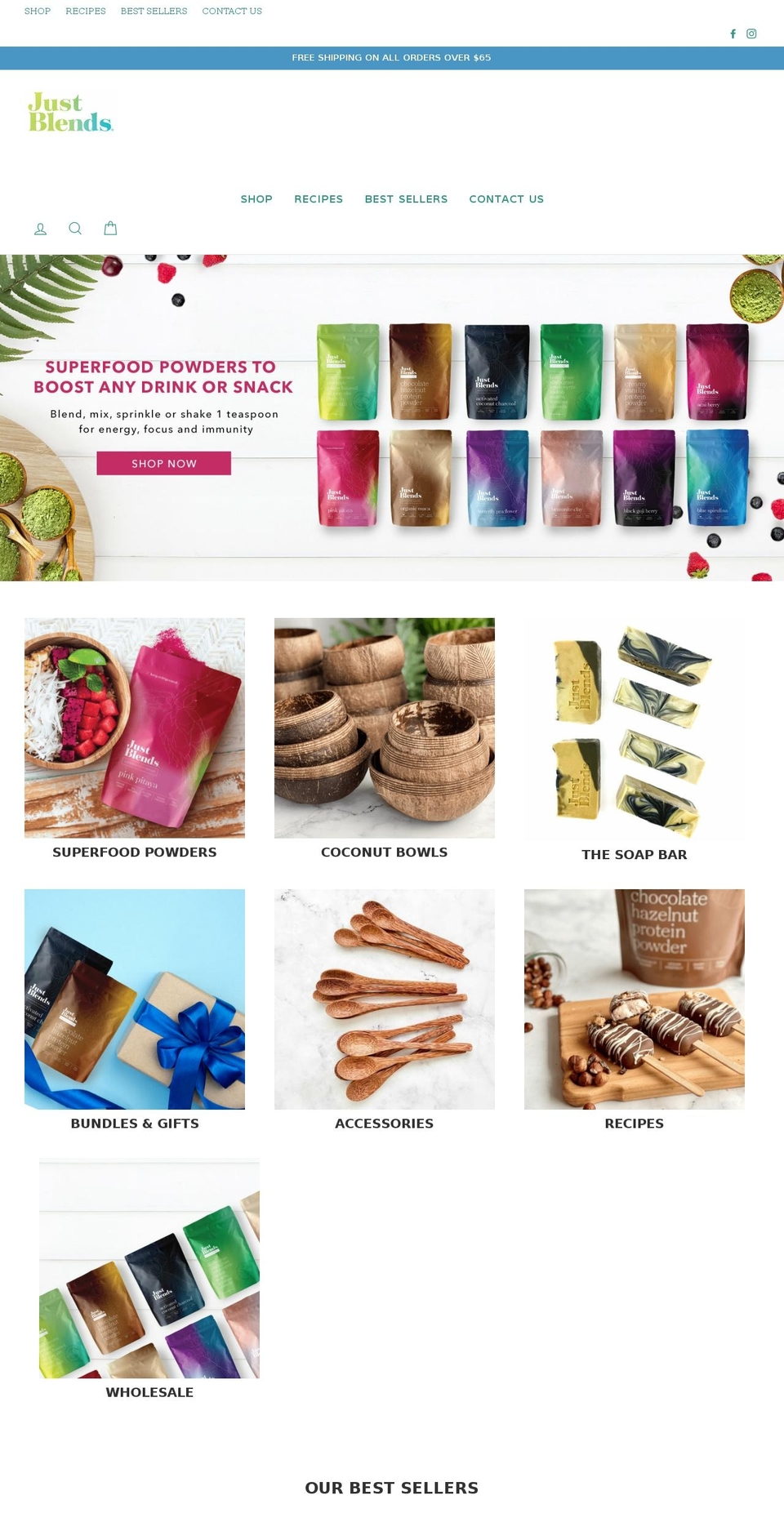 justblends.com.au shopify website screenshot
