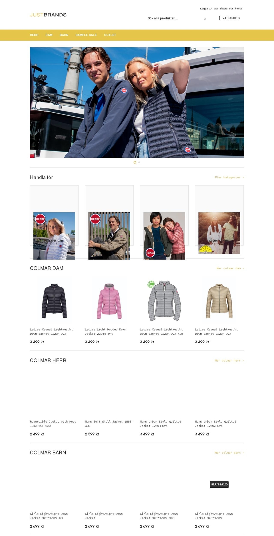 justbrands.se shopify website screenshot