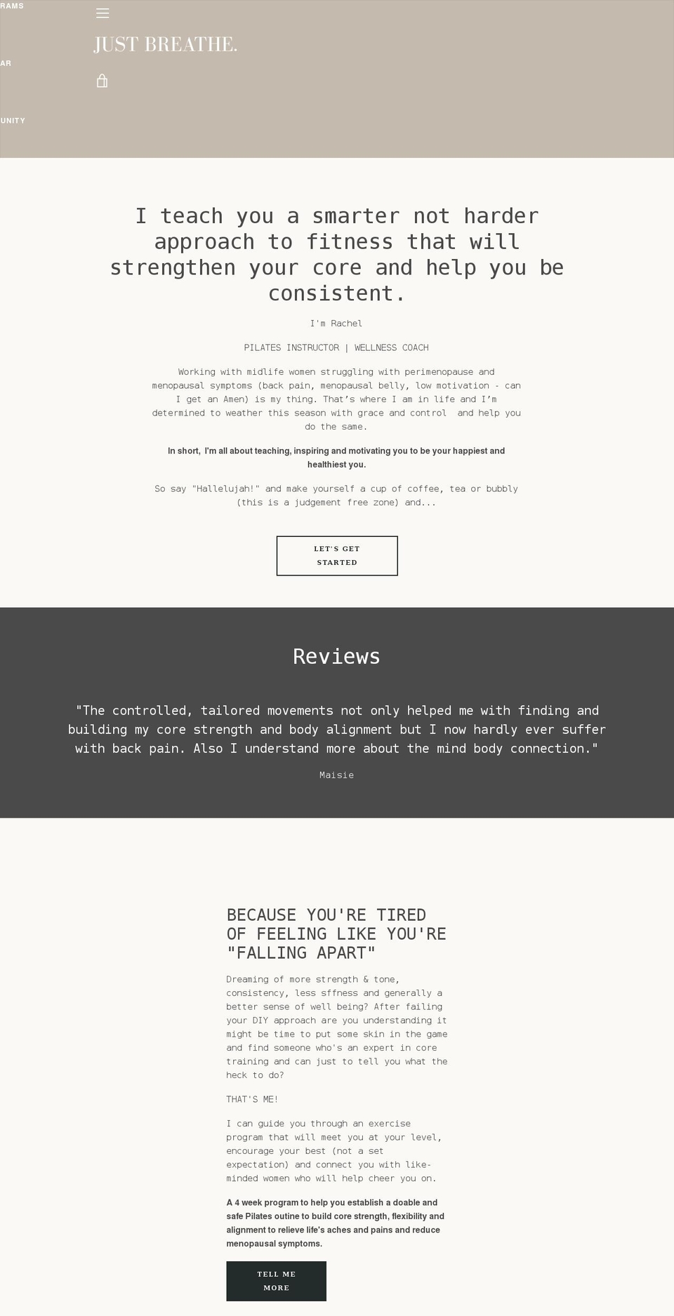 Narrative AP Edits Shopify theme site example justbreatheonline.com