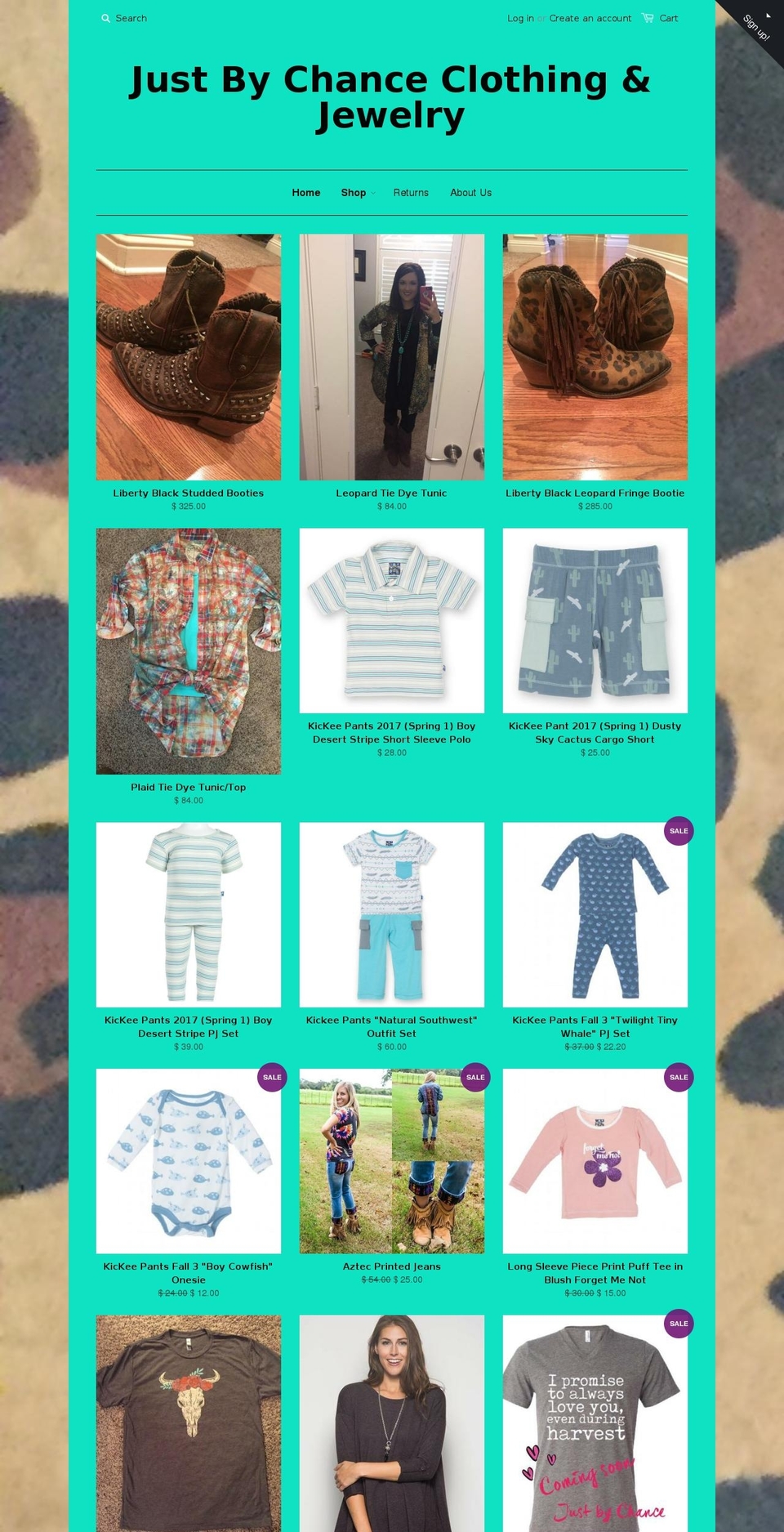 justbychanceclothing.com shopify website screenshot